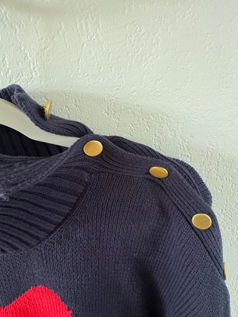 Free Assembly Navy Heart Mock Neck Sweater XL - Picture 5 of 7